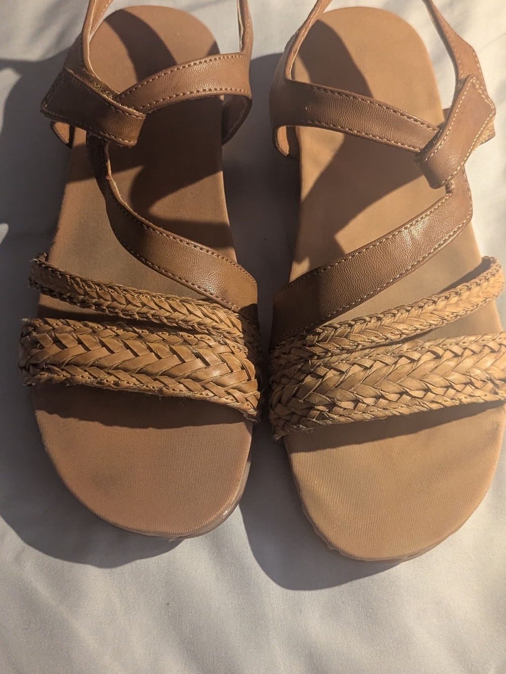 BareTraps Braided Strap Tan Sandals